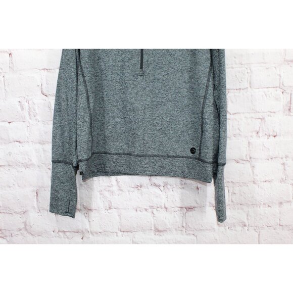 LL Bean VentureSoft Pullover Sweatshirt Quarter Zip Black Marl Size S - Picture 3 of 11